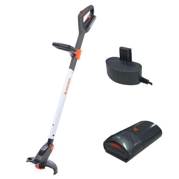 Yard Force 12V iFlex Urban Akku Rasentrimmer LT F23, mit 4,0 Ah Lithium-Ionen-Akku, 23 cm Schnittbreite, 160 cm LÃ¤nge mit Stiel, bÃ¼rsten Motor